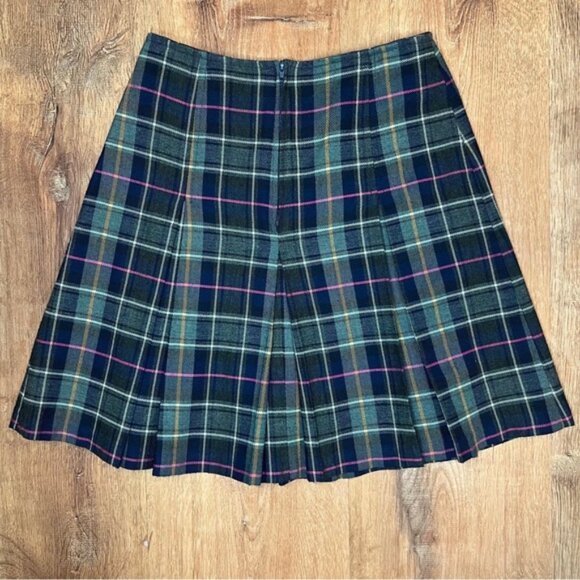 EXPRESS MADE IN ITALY 🇮🇹 VINTAGE Plaid Pleated Mini Skirt Size 3/4 - Picture 3 of 8